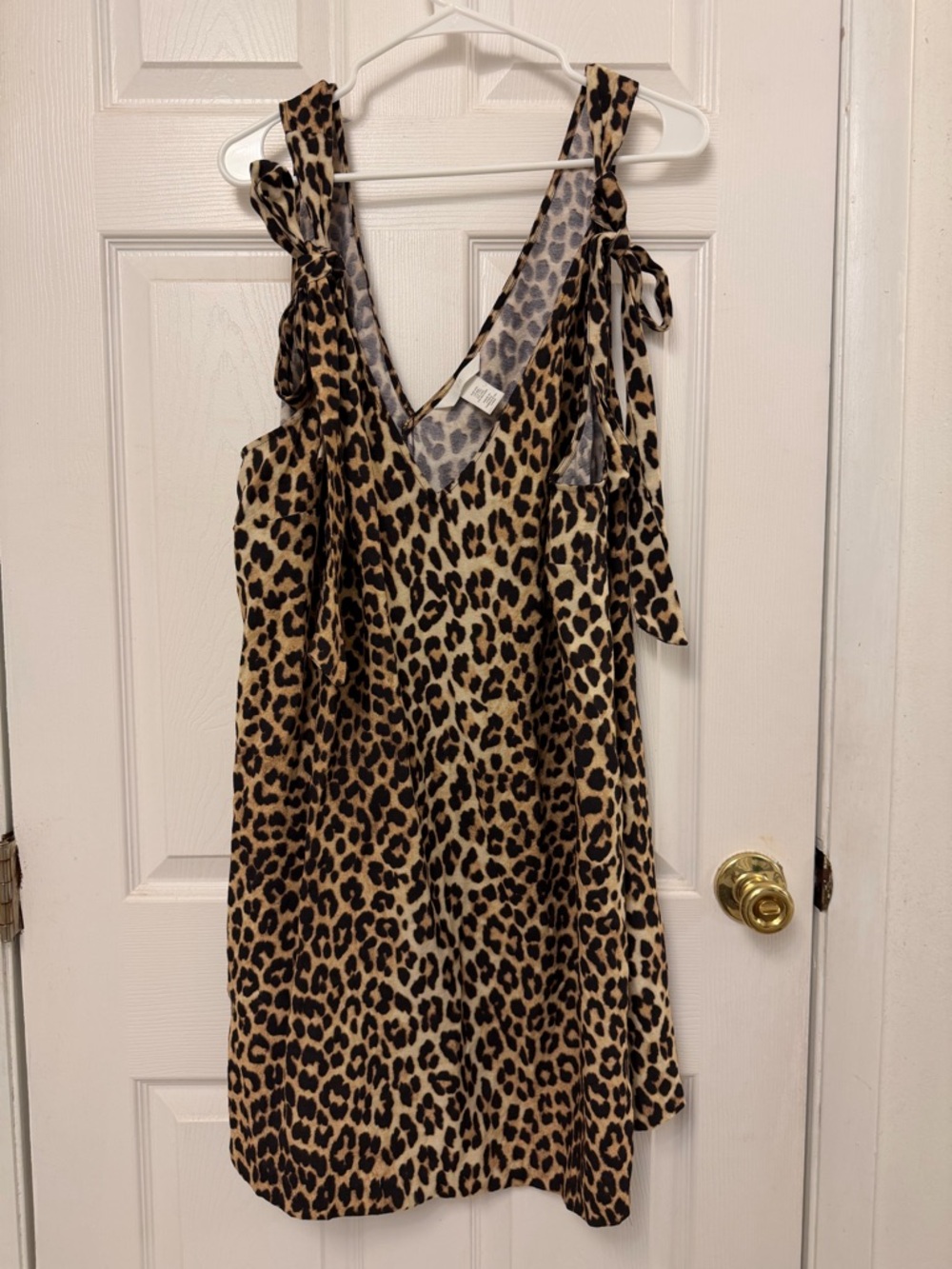 H&M Leopard Print V-Neck Slip Dress - Tan & Black